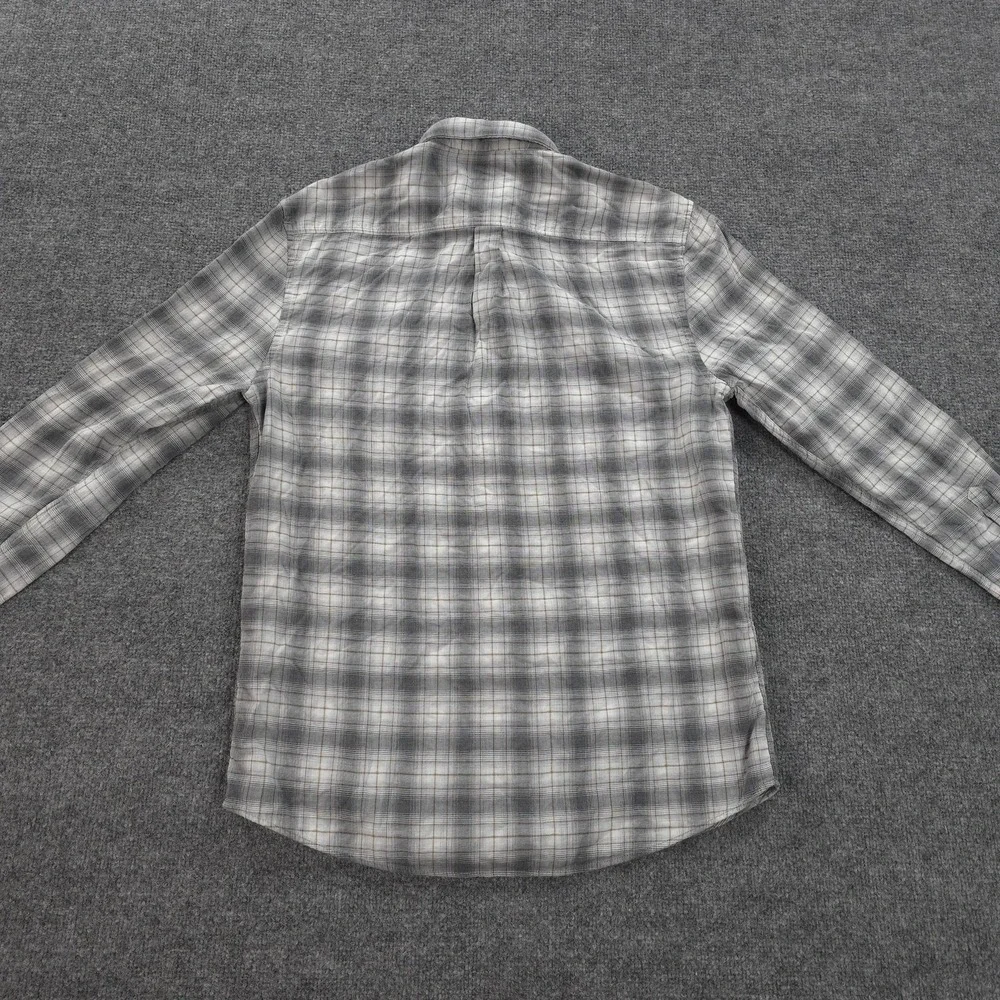 Johnnie O Shirt Mens Medium Gray Plaid Burruss Top Shelf Cotton Button Up Casual